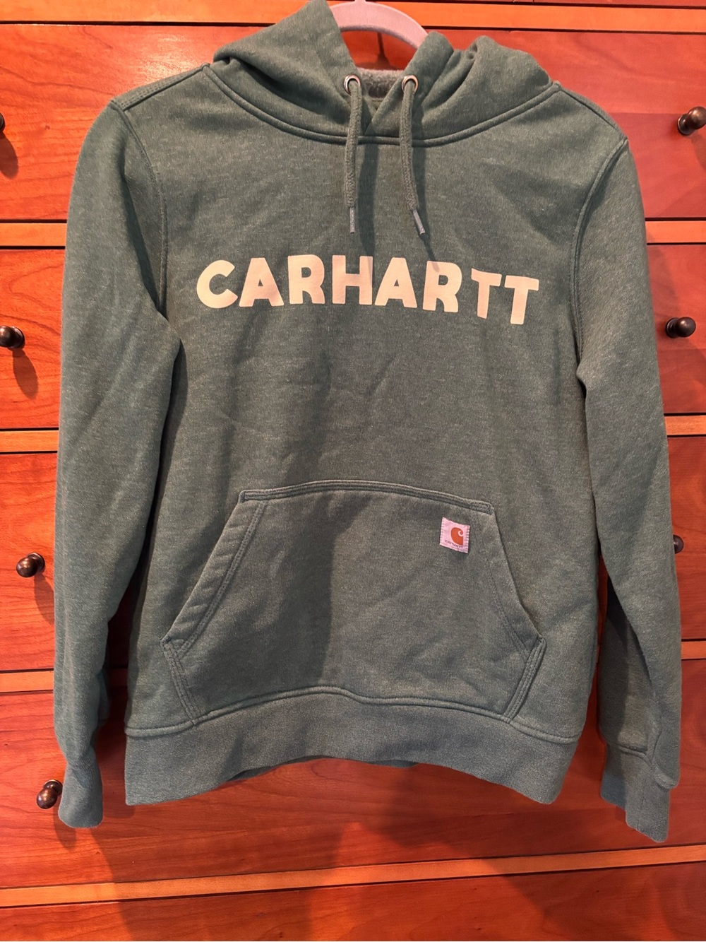 Carhartt Men's Forest Green Crewneck Logo Hoodie